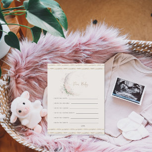 Papier Voeux pour bébé lune enfant Boho Hippie