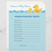 Papier Voeux pour bébé mignon Baby shower à thème en caou (Devant / Derrière)