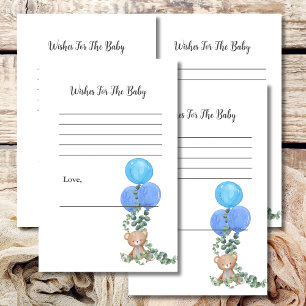 Papier Voeux Pour Bébé Oh Garçon Bleu Balloon Eucalyptus