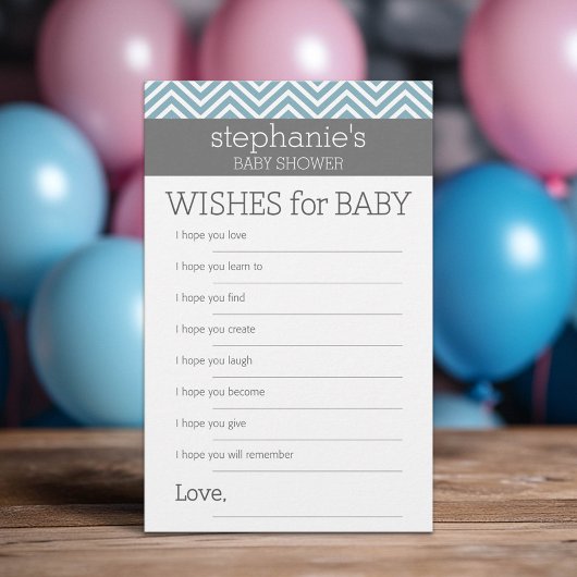 Papier Voeux pour bébé - Pastel Blue Chevrons jeu de douc