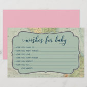 Papier Vœux pour bébé pour jeu de baby shower aventure (Devant / Derrière)