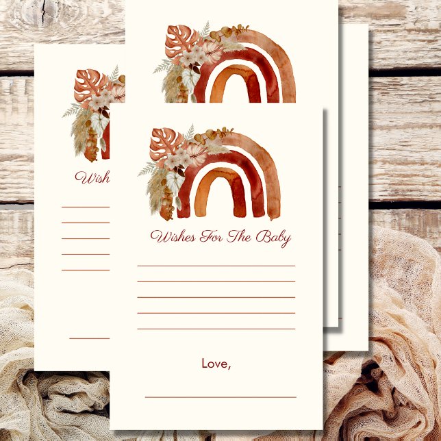 Papier Voeux Pour Bébé Terre Tone Boho Rainbow Tropical (Créateur téléchargé)