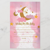 Papier Voeux Pour Bébé Twinkle Twinkle Little Star Rose (Devant)