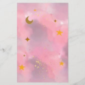 Papier Voeux Pour Bébé Twinkle Twinkle Little Star Rose (Dos)