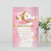 Papier Voeux Pour Bébé Twinkle Twinkle Little Star Rose (Debout devant)