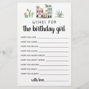 Papier Voeux Pour La Fille D'Anniversaire