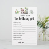 Papier Voeux Pour La Fille D'Anniversaire (Debout devant)