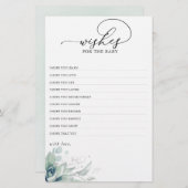 Papier Voeux Pour Le Baby shower De Verdure Succulent Béb (Devant / Derrière)