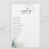 Papier Voeux Pour Le Baby shower De Verdure Succulent Béb (Devant / Derrière)