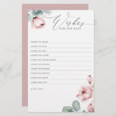 Papier Voeux Pour Le Bébé Élégant Baby shower Rose Dusty (Devant / Derrière)