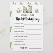 Papier Voeux Pour Le Garçon D'Anniversaire (Devant / Derrière)