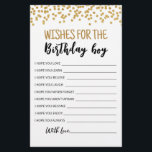 Papier Voeux pour le jeu Anniversaire Jour d'anniversaire<br><div class="desc">Achetez cette carte et profitez de la haute qualité Voeux pour la carte garçon d'anniversaire pour votre événement! Confetti d'or.</div>