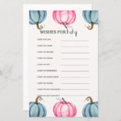 Papier Vœux pour une Baby Shower de Petit Citrouille Rust (Devant / Derrière)