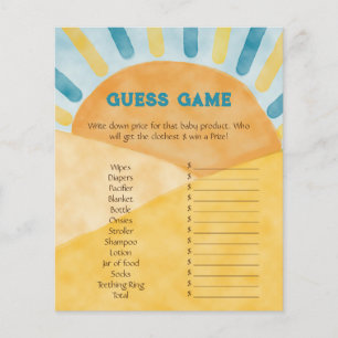 Papier Voici Blue Ray Sunshine Baby shower Guess Jeu