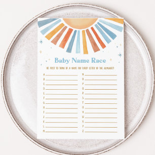 Papier Voici le Baby shower Fils Baby Name Race Jeu