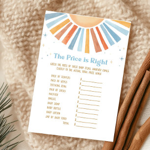 Papier Voici le Baby shower Son Prix est le bon jeu