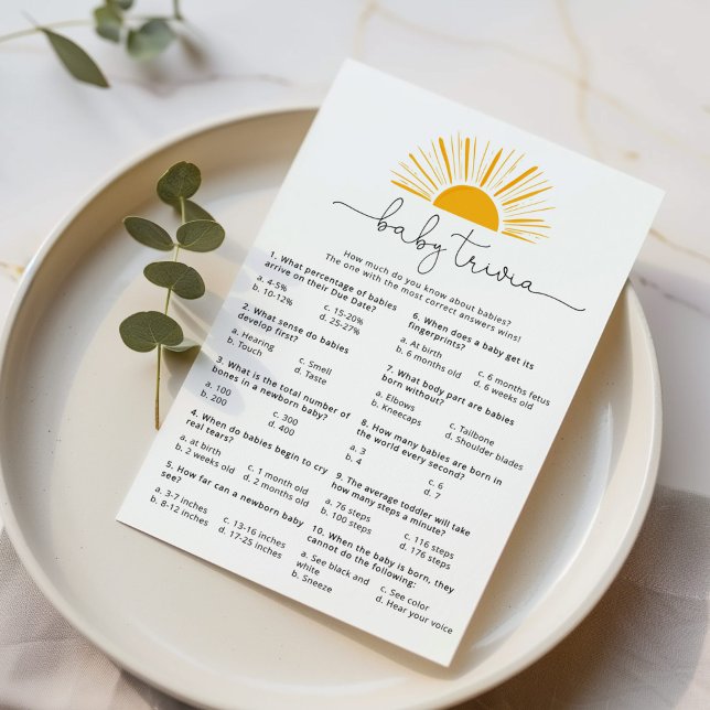 Papier Voici le jeu fils bébé trivia (Créateur téléchargé)