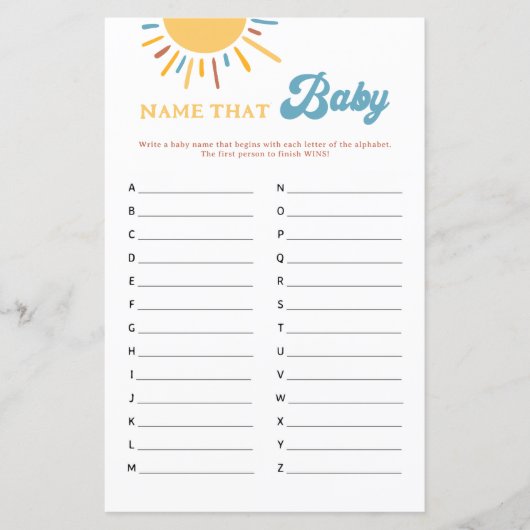 Papier Voici Le Nom Du Fils Que Bébé Jeu (Devant)