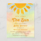 Papier Voici L'Invitation Du Baby shower Soleil (Devant)