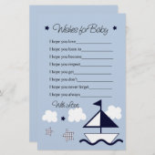 Papier Voilier nautique souhaits pour Baby Letter (Devant / Derrière)