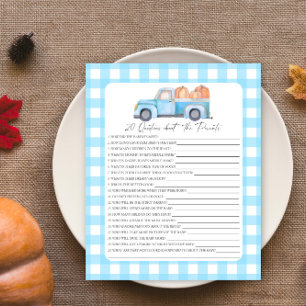 Papier Voiture bleu citrouille - 20 questions sur les Par