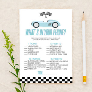 Papier Voiture Blue Race Dans Votre Téléphone Baby shower