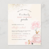 Papier Voiture De Balloon Rose Bleu Budget Par Baby showe (Devant)