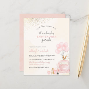 Papier Voiture De Balloon Rose Bleu Budget Par Baby showe