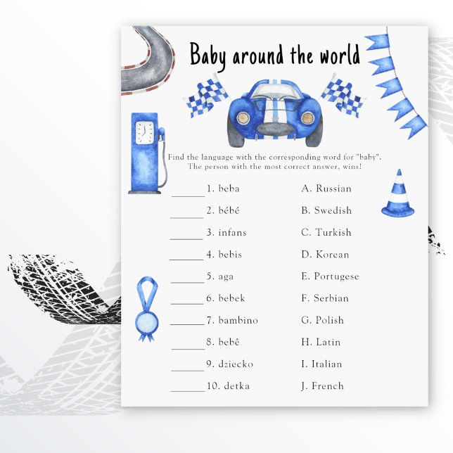 Papier Voiture de course - Baby autour du monde jeu (Créateur téléchargé)