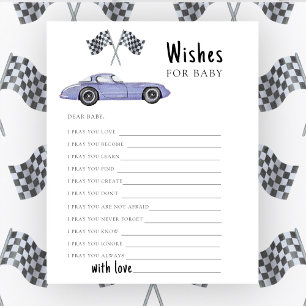 Papier Voiture de course baby shower Prières pour bébé