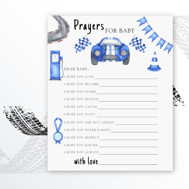 Papier Voiture de course baby shower Voies pour bébé (Créateur téléchargé)