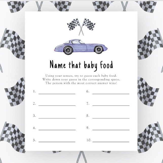 Papier Voiture de course - Nom de l'aliment pour bébé jeu (Créateur téléchargé)