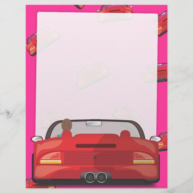 Papier Voiture de sport rouge (Devant)