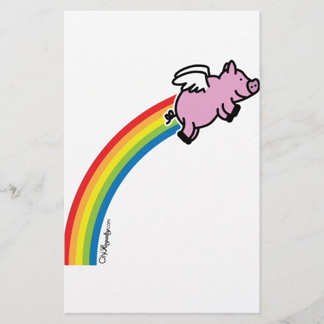 Papier Voler Cochon arc-en-ciel (Devant)
