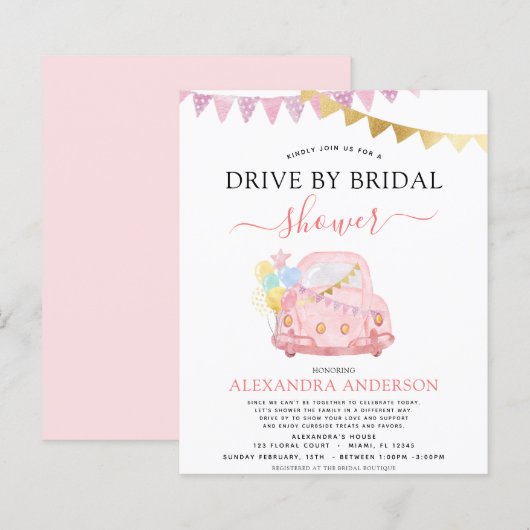 Papier Volet budget par Fête des mariées rose pâle (Devant / Derrière)