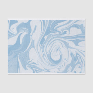 Papier voor babyblauw en wit gemarmerd weefsel
