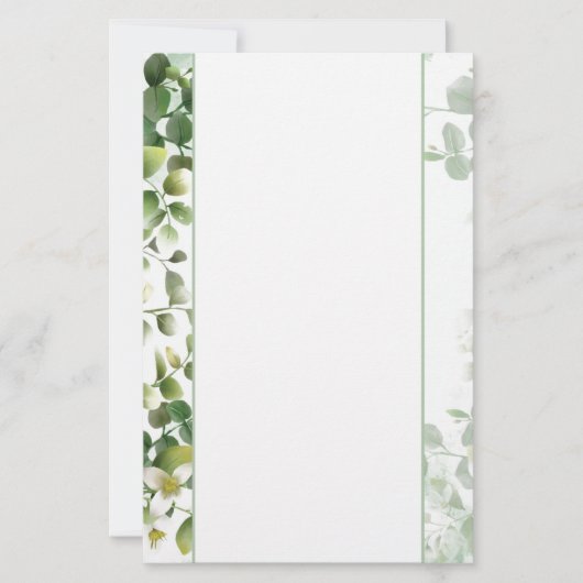 Papier voor bakkerij, groen en witte bloemen (Voorkant)