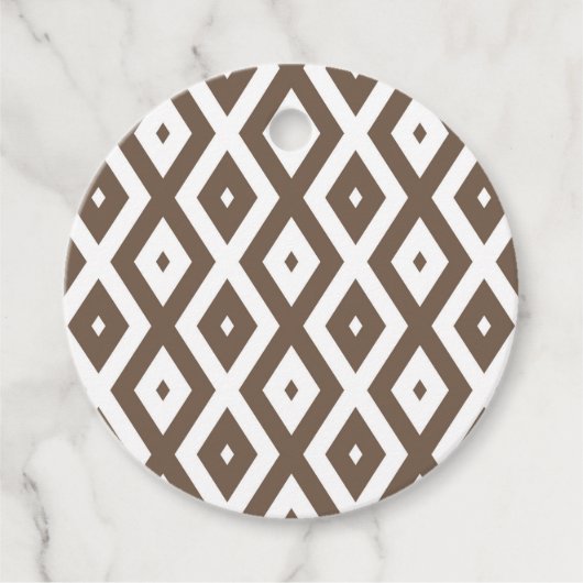 Papier voor bruin en wit diamant bedankjes labels (Voorkant)