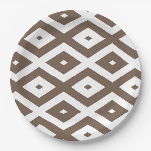 Papier voor bruin en wit diamant papieren bordje