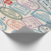 Papier voor cadeaubonnen met paspoortzegels (Hoek)