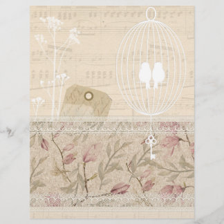  papier voor crème en paling (Floral Scrapbook)