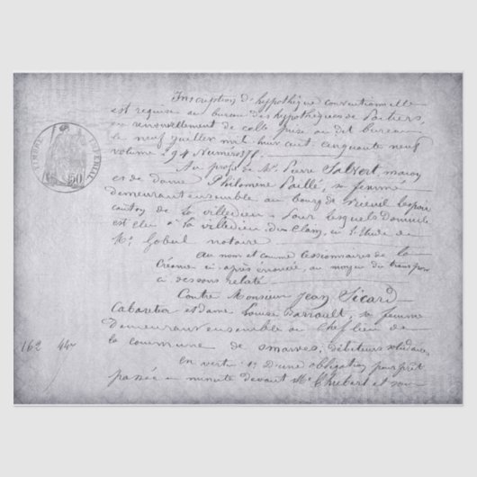 Papier voor de deduplicatie van Frans oud script (Voorkant)