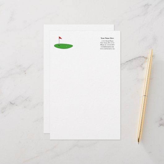 Papier voor de sjabloon van golfsport voor logo (Voorkant / Achterkant in situ)