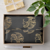 Papier voor goudzwart Fantasy Dragon (Geschenk)