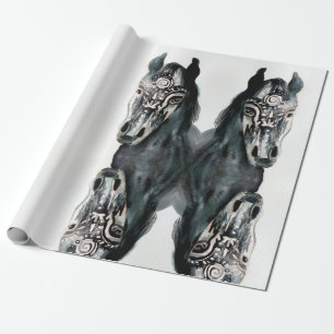 Papier voor het oppakken van zwarte paarden