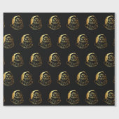 Papier voor het verpakken van gouden kerstmankoppe (Vlak)