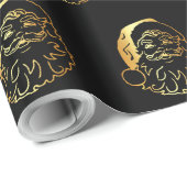 Papier voor het verpakken van gouden kerstmankoppe (Rol Hoek)