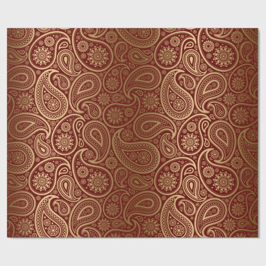 Papier voor het verpakken van rode en goudpasteien (Vlak)