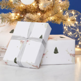 papier voor het verpakken van witte rendierkerstbo