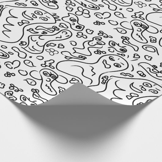 Papier voor het verpakken van zwarte en witte doed (Hoek)